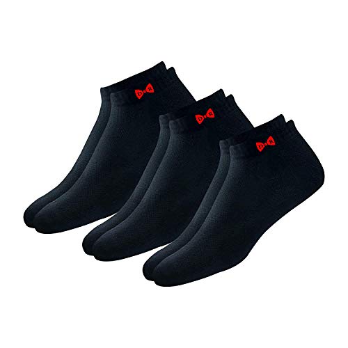 Men's Cotton Solid Ankle Socks, Free Size, Pack of 3