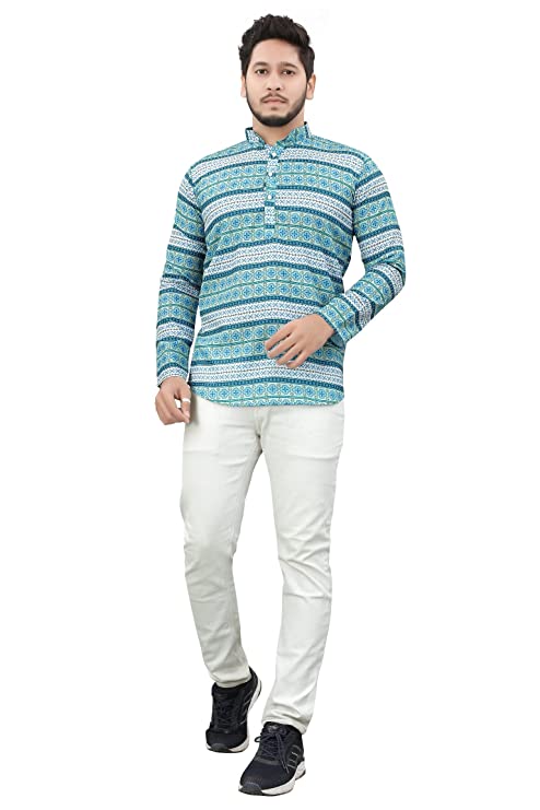 Casual Short Kurta for Men - Design 14