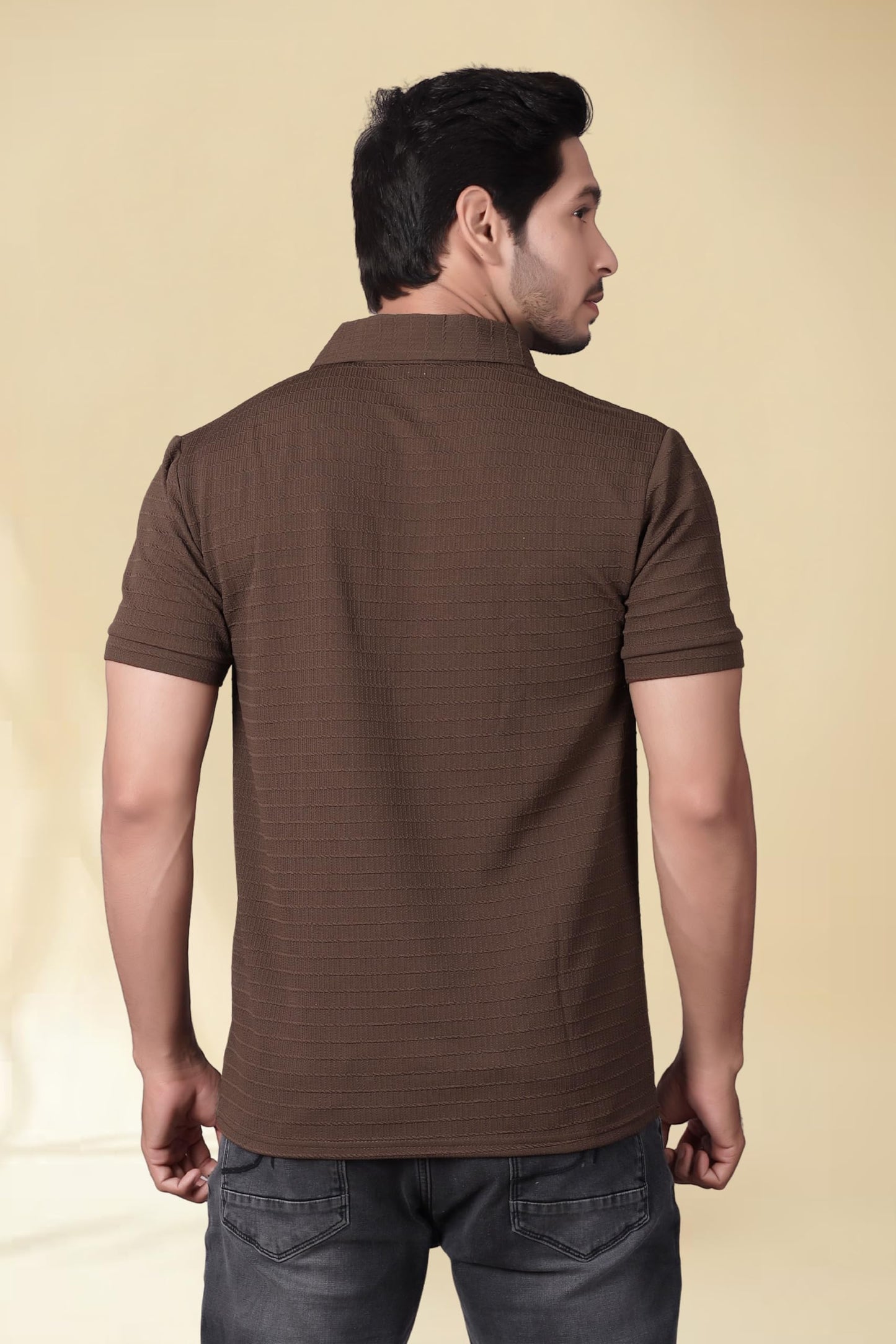 Men's Regular Fit Polo T-Shirt | Half Sleeve | Lightweight Polyester | Coffee
