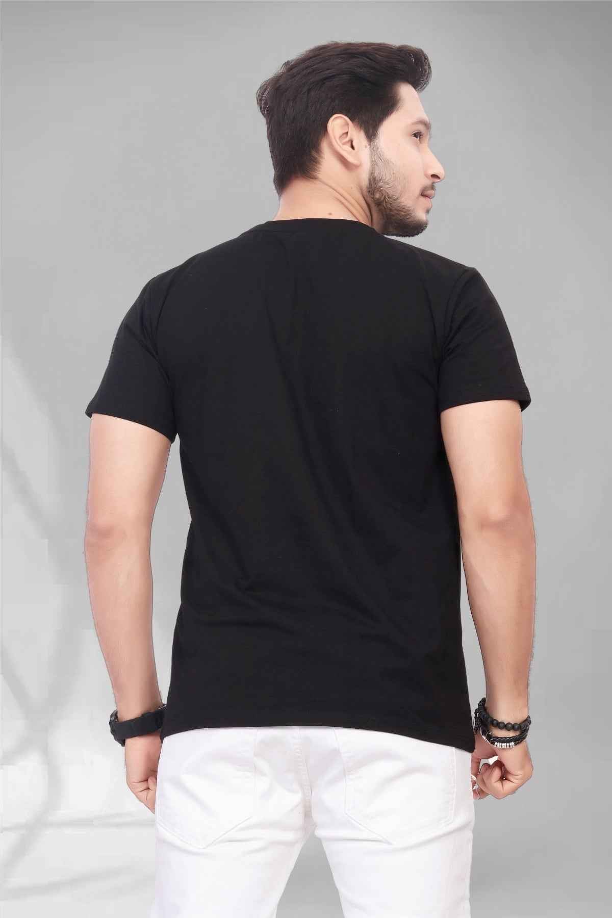 Regular Fit Comfortable Pure Cotton Round Neck T-Shirt Black