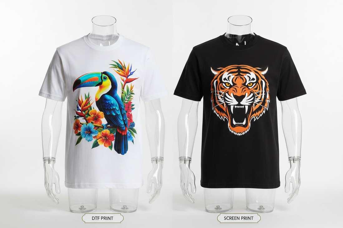 DTF printing vs screen printing comparison on t-shirts in India