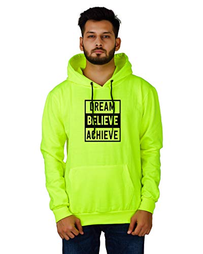 Women,s Regular Fit Dream Believe Achieve Printed Cotton Hoodie