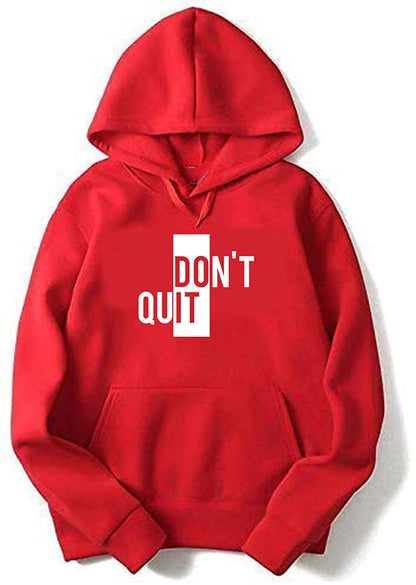 Men's Regular Fit Dont Quit Printed Cotton Hoodie