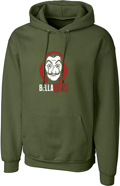 Men's Regular Fit Money Heist Printed Cotton Hoodie