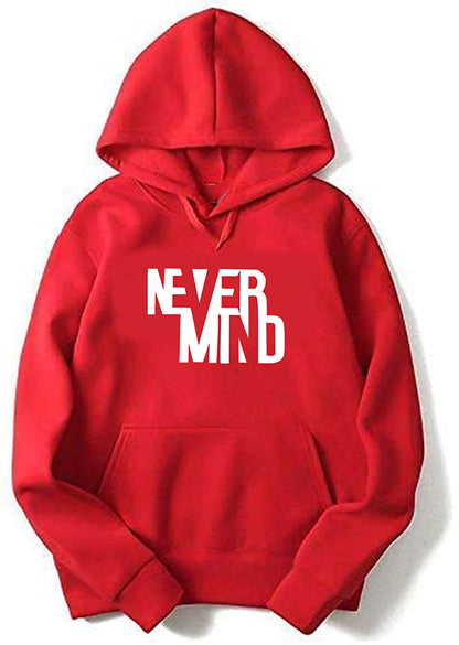 Regular Fit Never Mind Printed Cotton Hoodie | Tshirt Factory India
