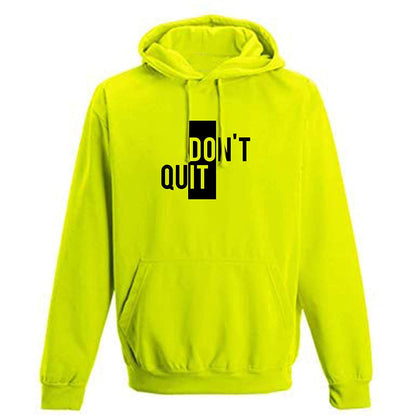 Men's Regular Fit Dont Quit Printed Cotton Hoodie