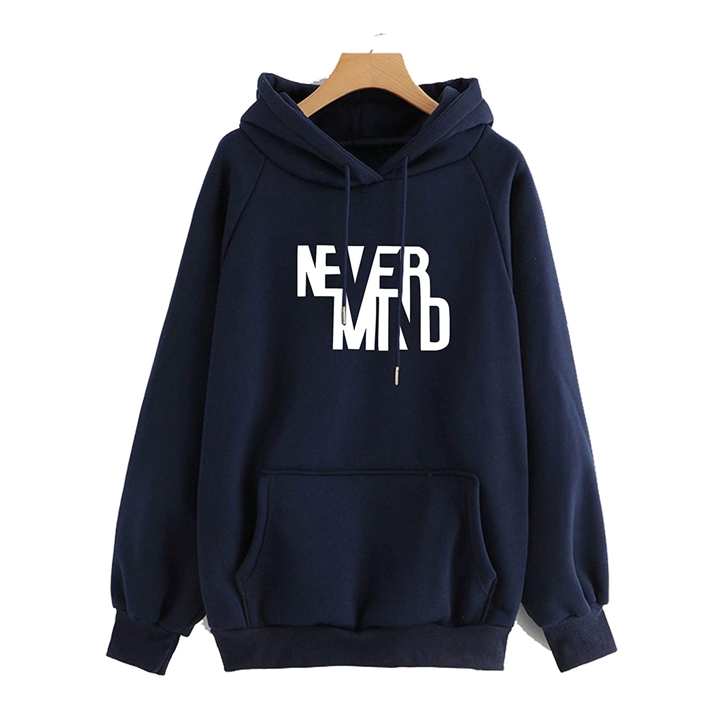 Regular Fit Never Mind Printed Cotton Hoodie | Tshirt Factory India