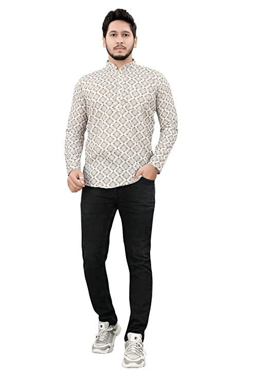 Casual Short Kurta for Men - Design 10