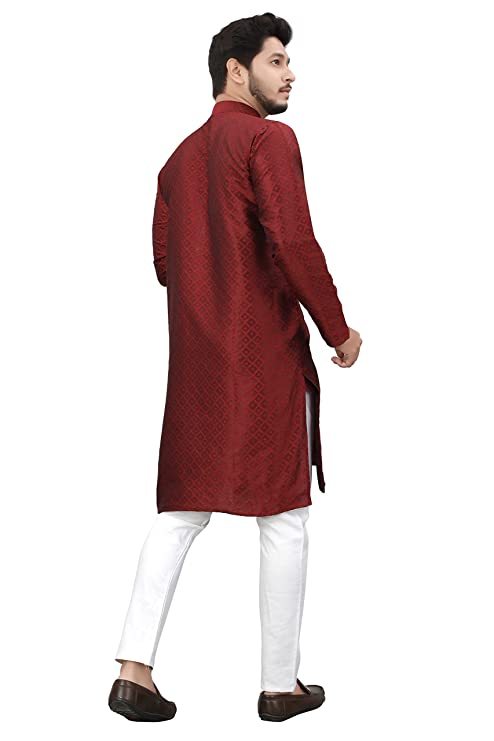 Cotton Blend Kurta - Maroon
