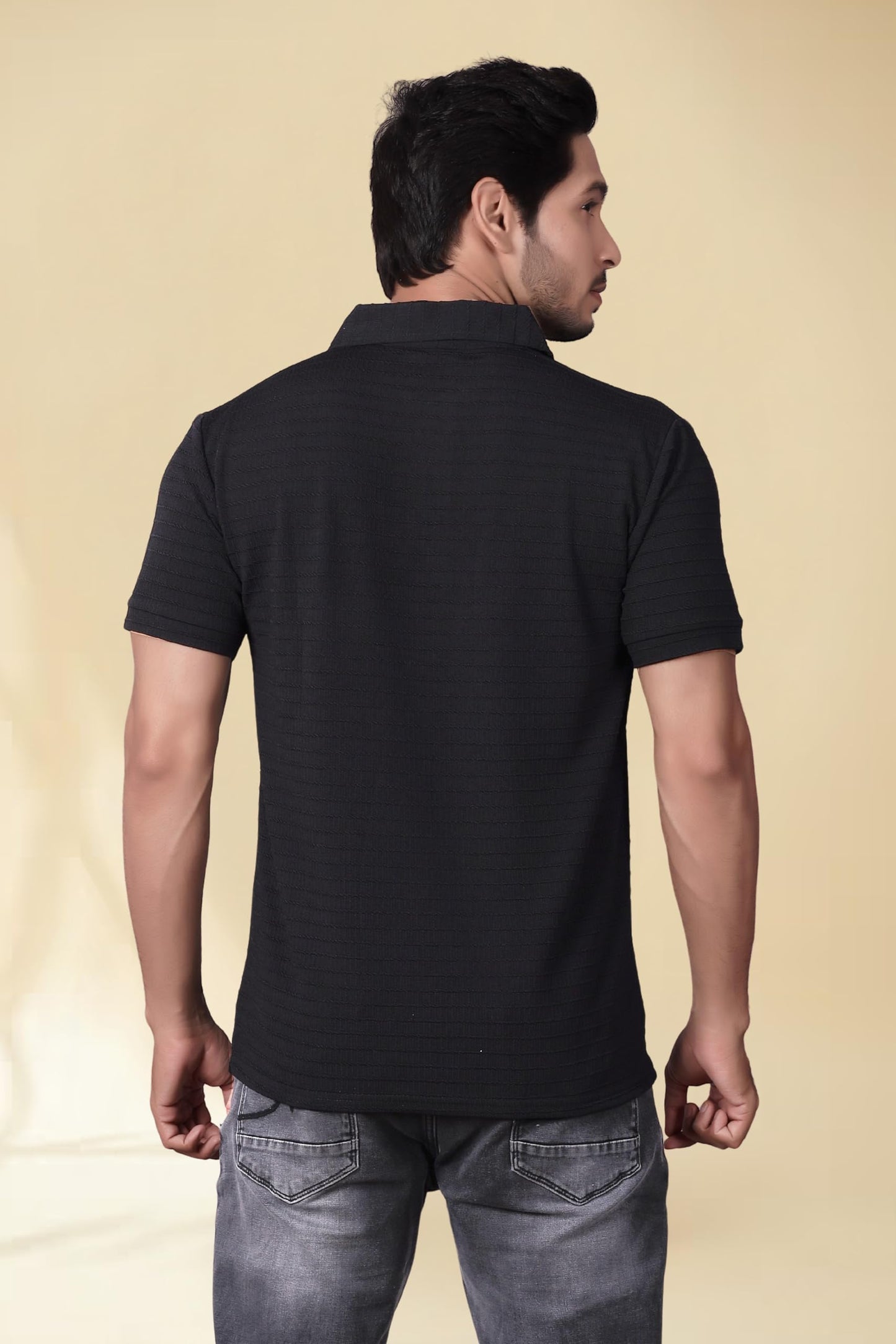 Men's Regular Fit Polo T-Shirt | Half Sleeve | Lightweight Polyester | Black