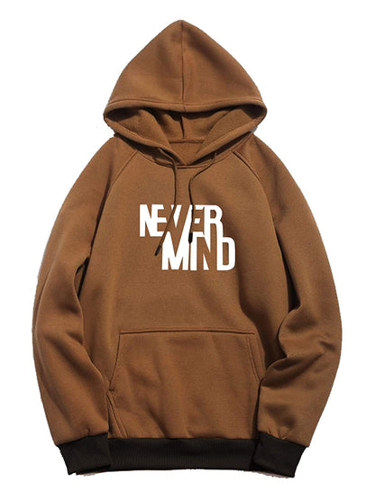 Regular Fit Never Mind Printed Cotton Hoodie | Tshirt Factory India