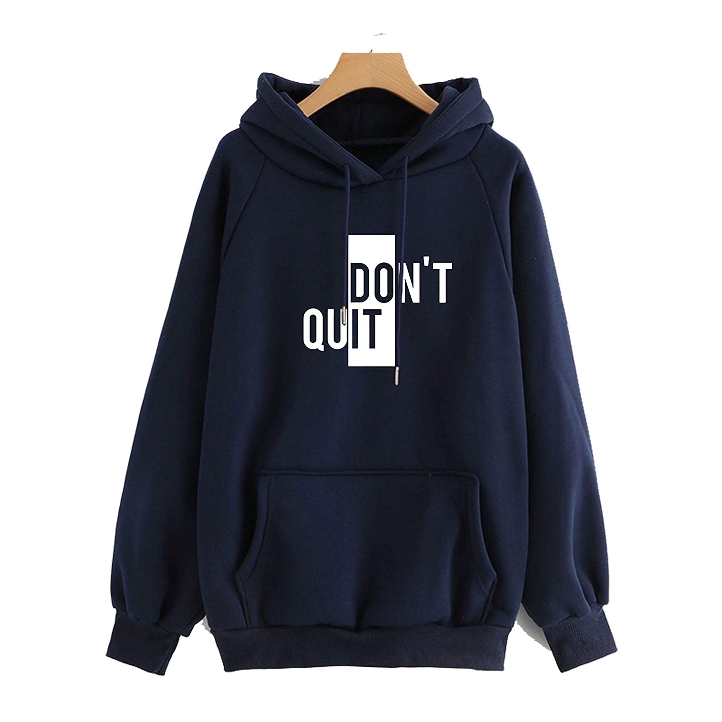Men's Regular Fit Dont Quit Printed Cotton Hoodie
