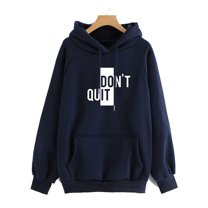 Men's Regular Fit Dont Quit Printed Cotton Hoodie