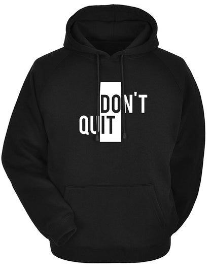 Men's Regular Fit Dont Quit Printed Cotton Hoodie