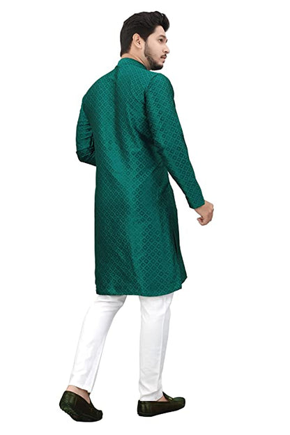 Cotton Blend Kurta - Dark Green