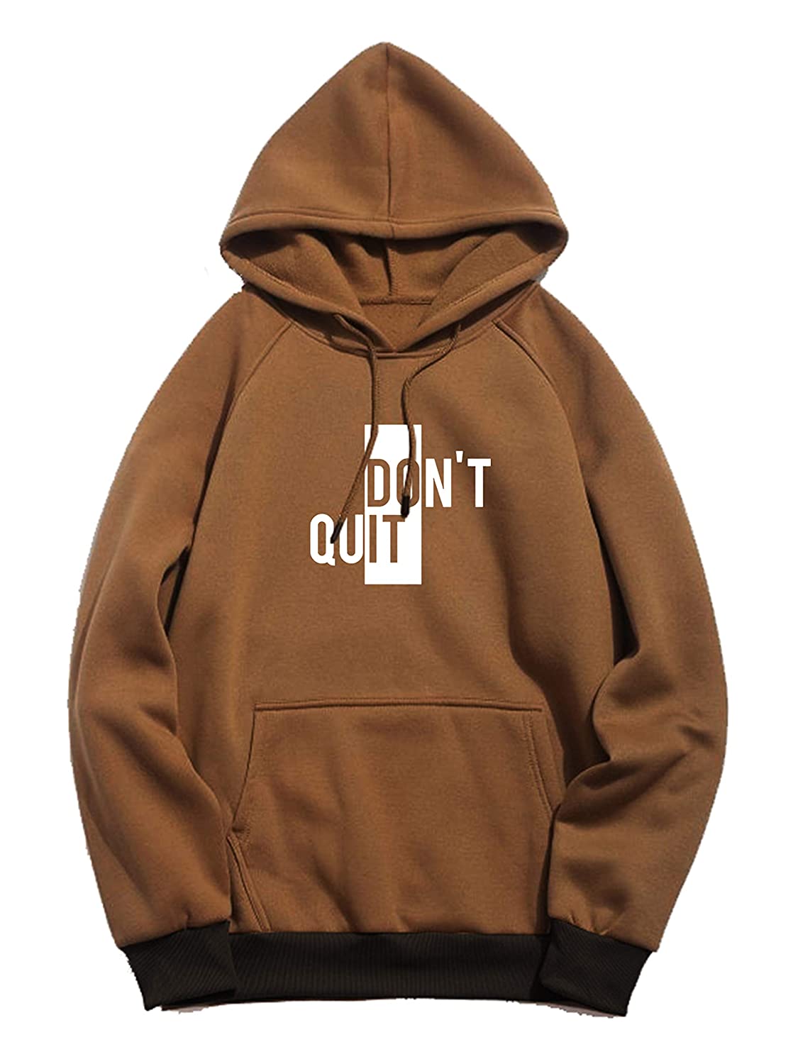 Men's Regular Fit Dont Quit Printed Cotton Hoodie