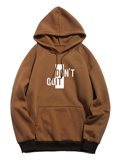 Men's Regular Fit Dont Quit Printed Cotton Hoodie