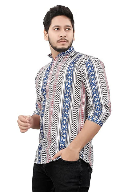 Casual Short Kurta for Men - Design 9