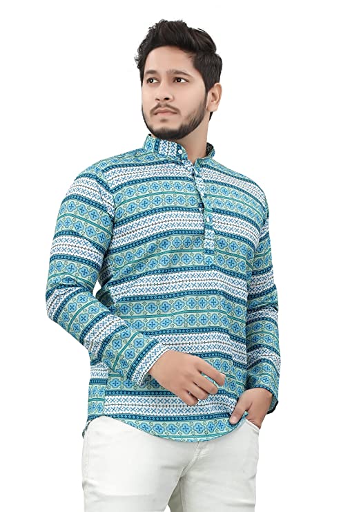 Casual Short Kurta for Men - Design 14