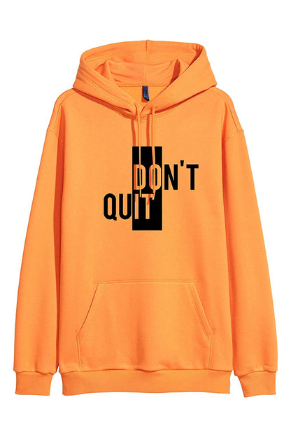 Men's Regular Fit Dont Quit Printed Cotton Hoodie
