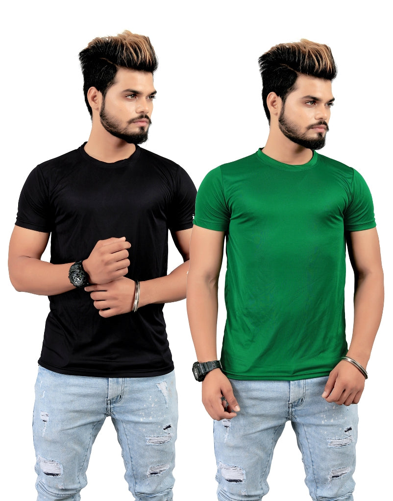 Men's Regular Fit Licra T-Shirt ( Pack Of 2 Combo )