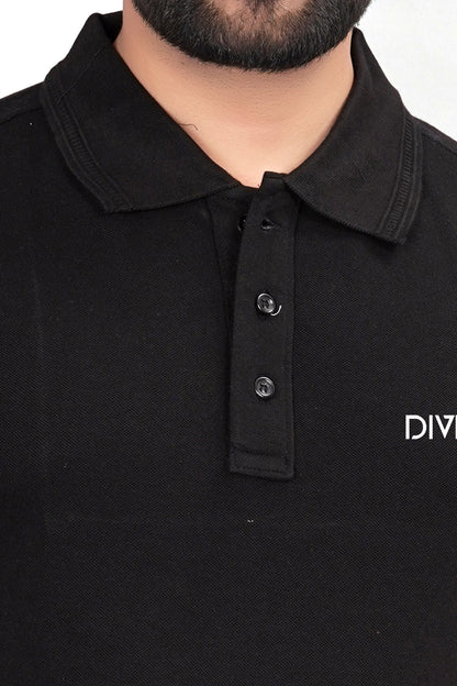 buy Cotton Polo T-shirt for Men Black online