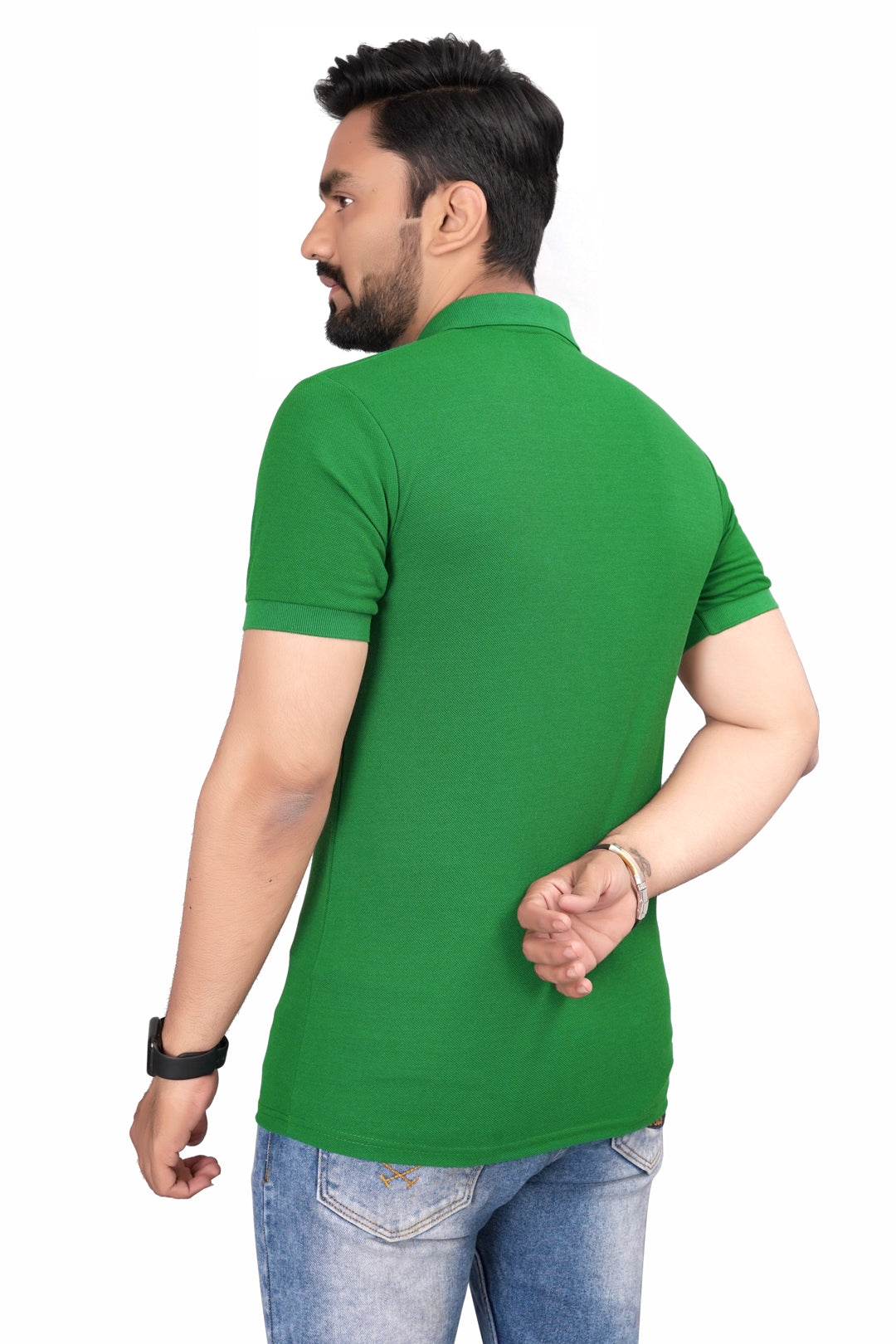 Buy Cotton Polo T-shirt for Men Dark Green online