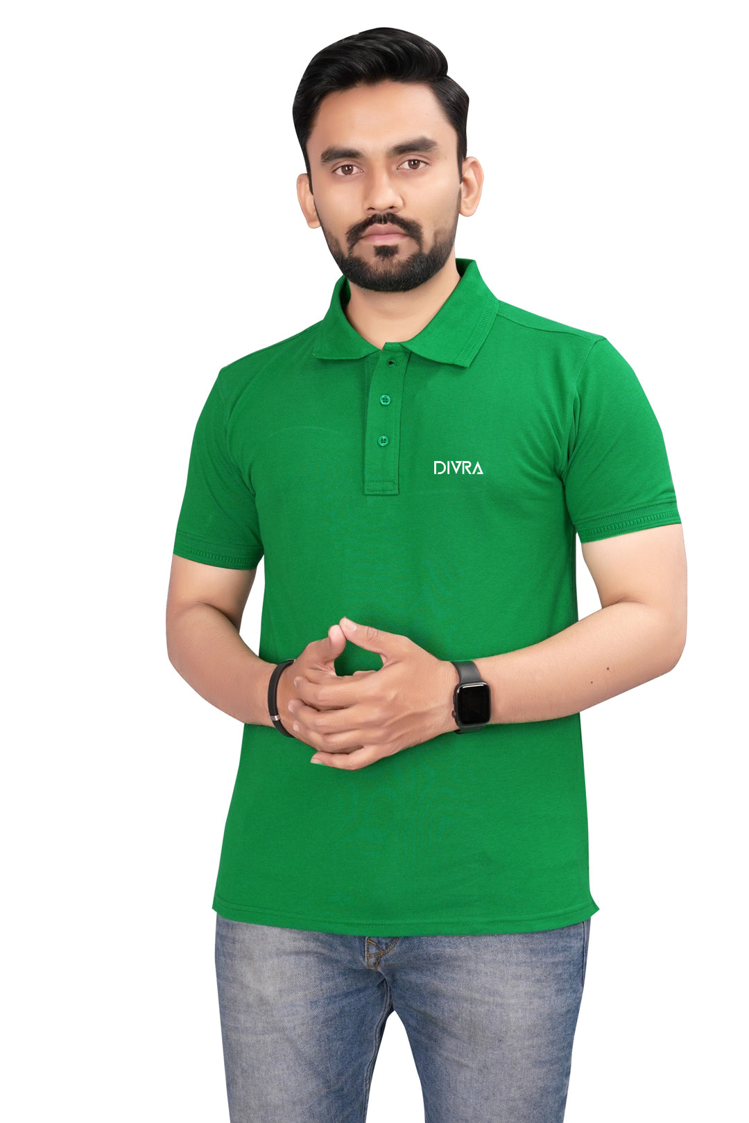 Buy Cotton Polo T-shirt for Men Dark Green online