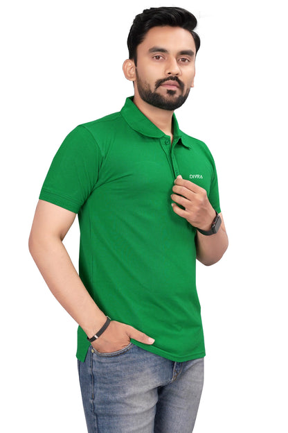 Buy Cotton Polo T-shirt for Men Dark Green online