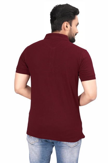 Buy Cotton Polo T-shirt for Men Maroon Online
