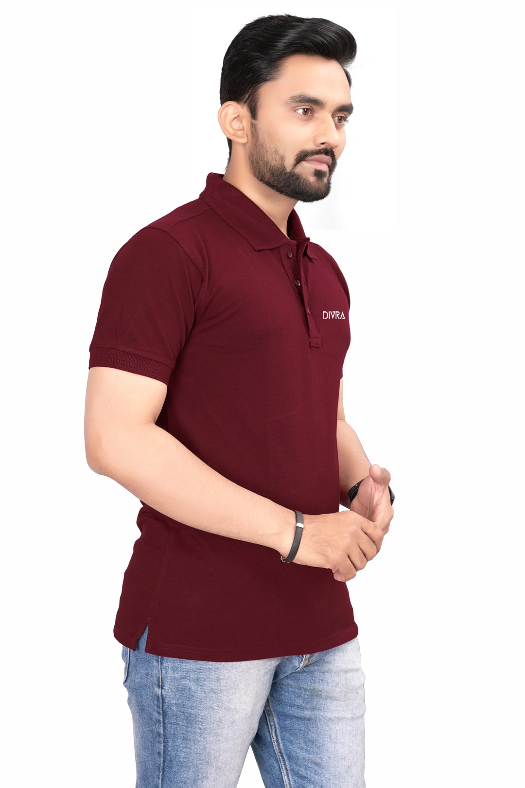 Buy Cotton Polo T-shirt for Men Maroon Online