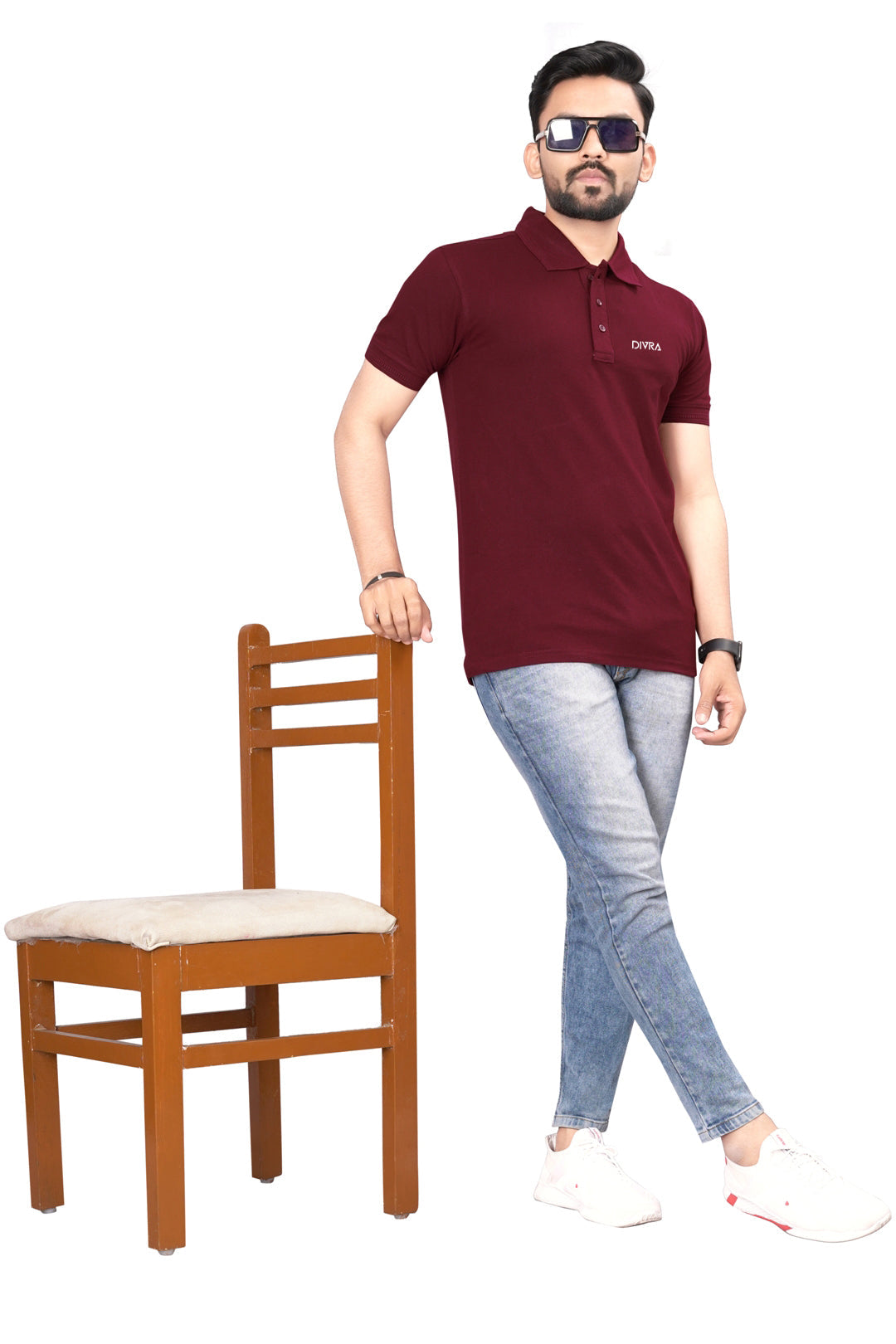 Buy Cotton Polo T-shirt for Men Maroon Online
