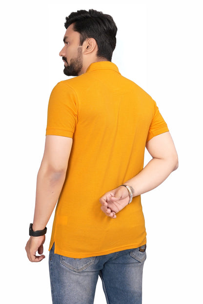 Buy Cotton Polo T-shirt for Men Mustard Yellow online