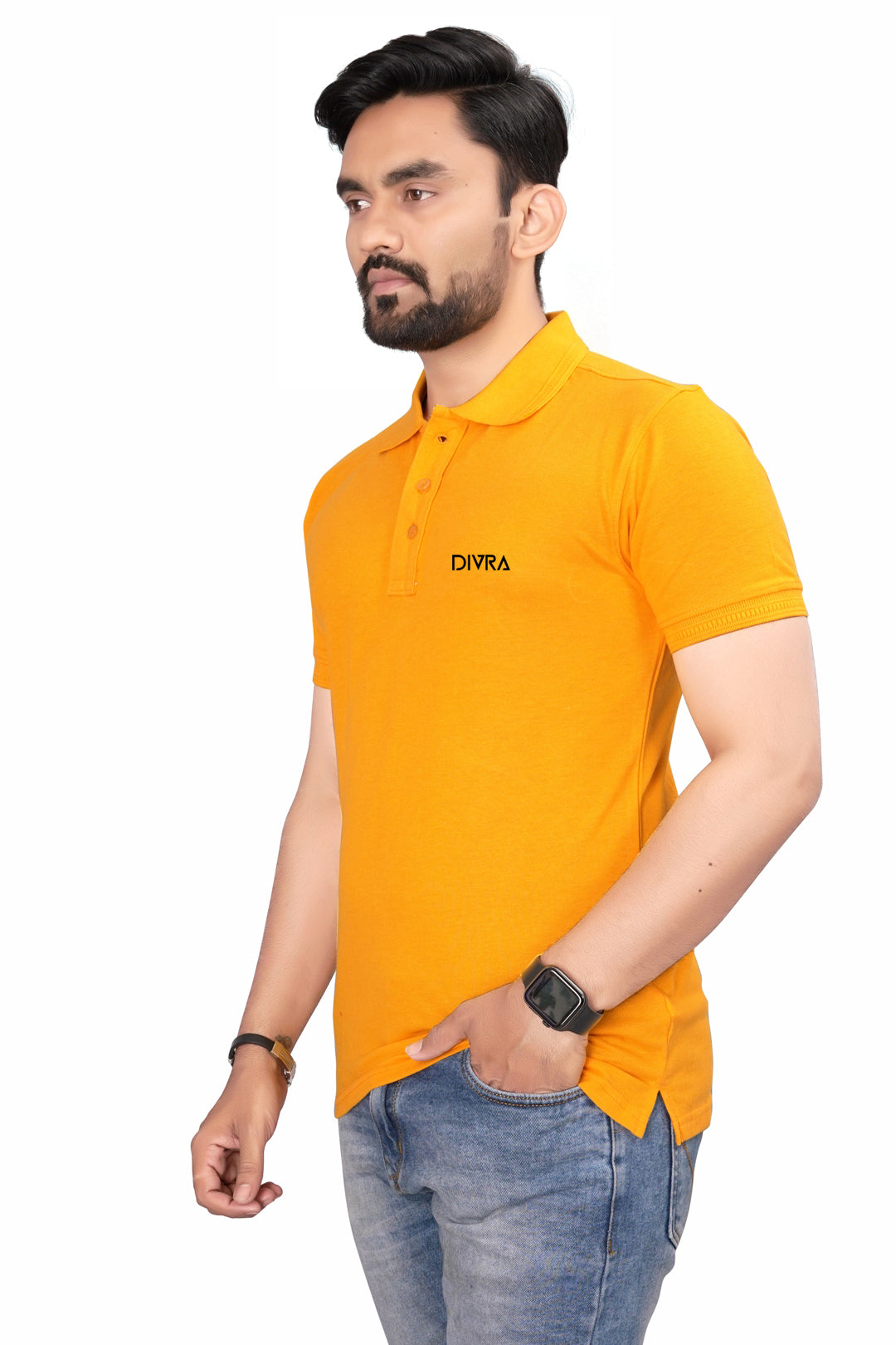 Buy Cotton Polo T-shirt for Men Mustard Yellow online