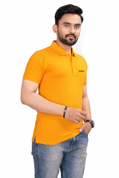 Buy Cotton Polo T-shirt for Men Mustard Yellow online