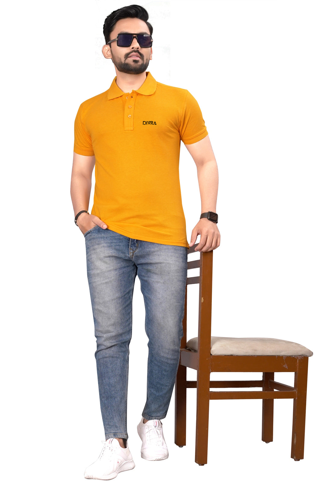 Buy Cotton Polo T-shirt for Men Mustard Yellow online