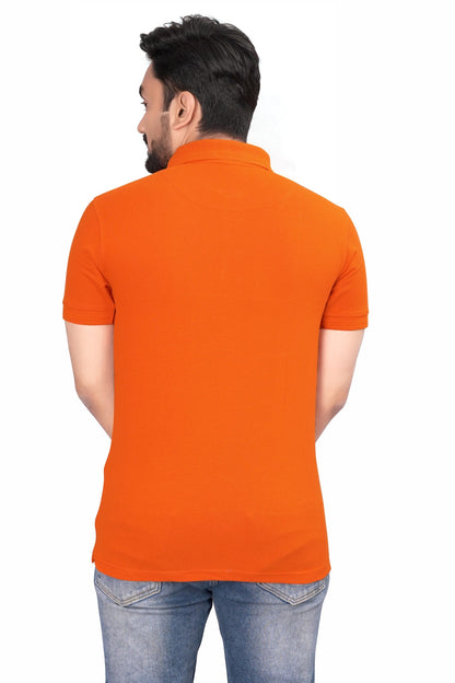 Buy Cotton Polo T-shirt for Men Orange online