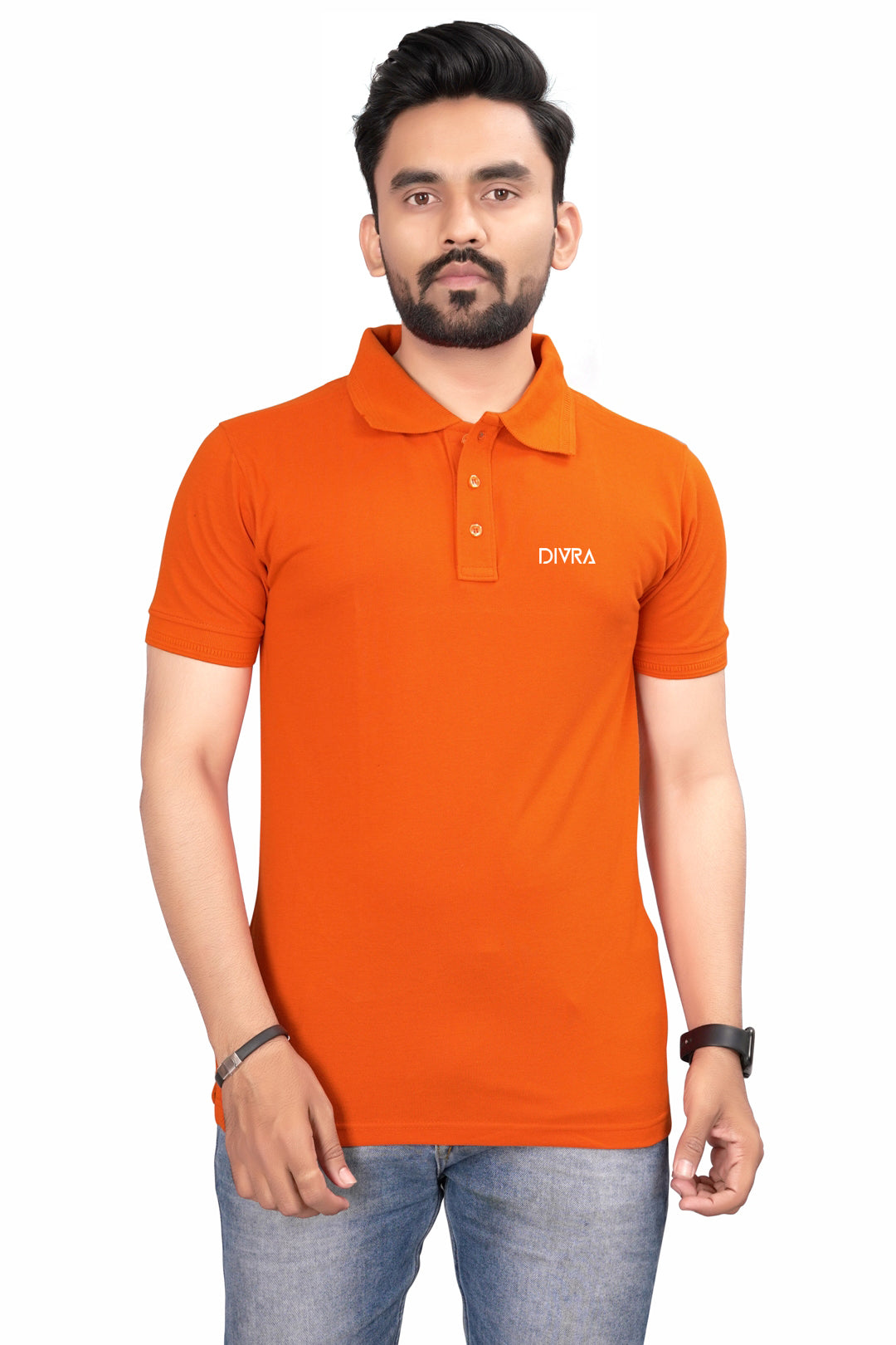 Buy Cotton Polo T-shirt for Men Orange online