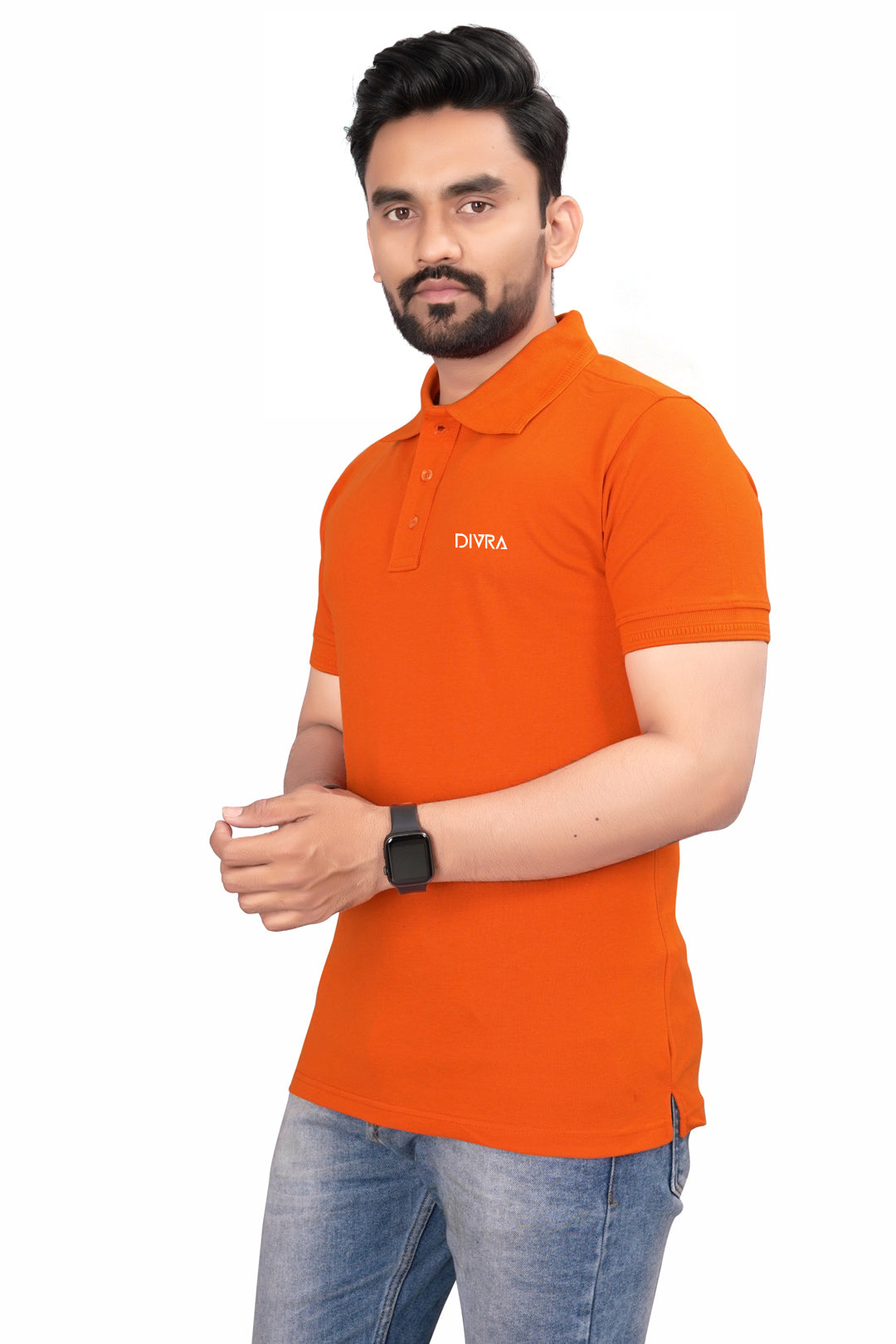 Buy Cotton Polo T-shirt for Men Orange online