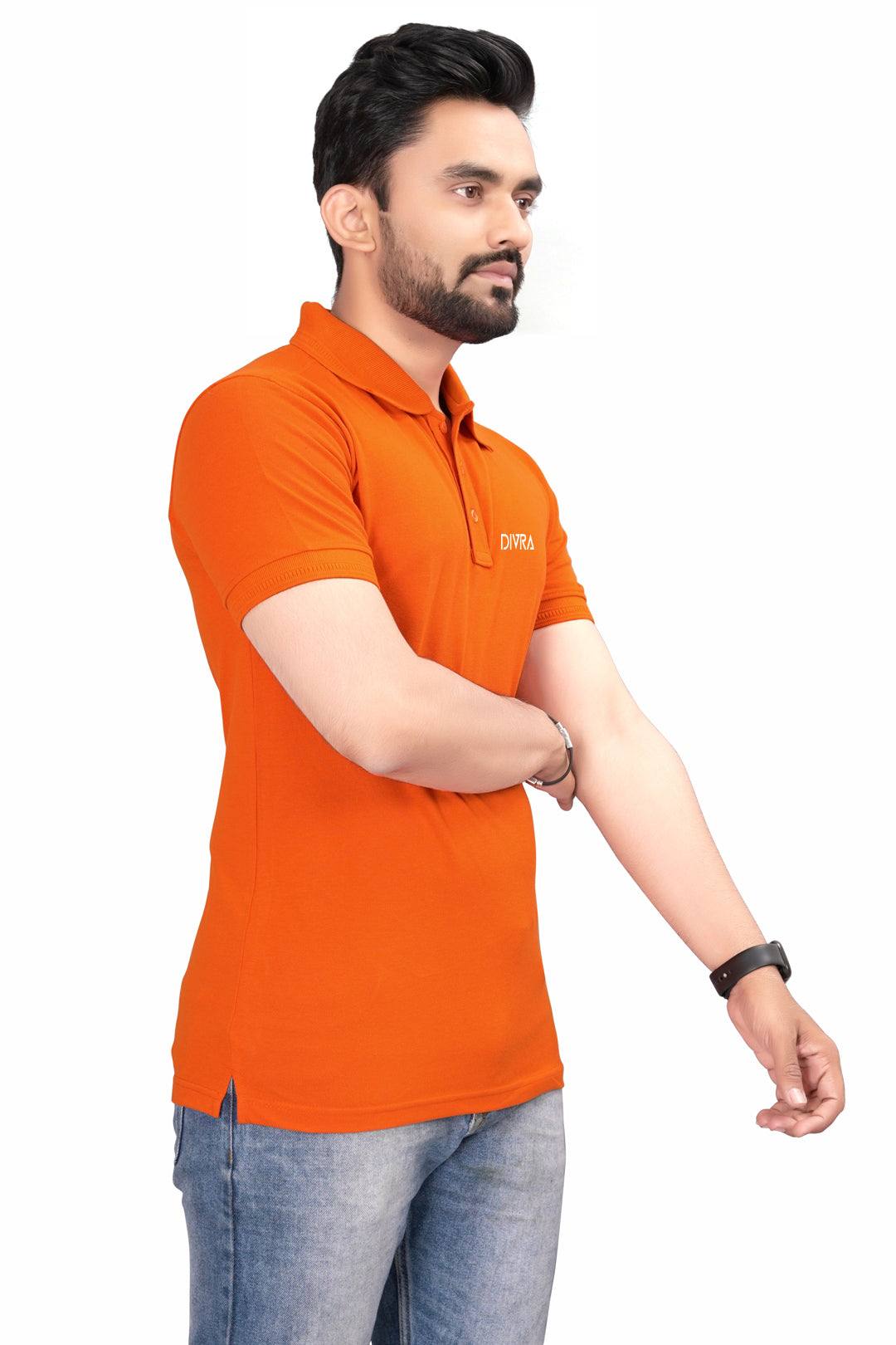 Buy Cotton Polo T-shirt for Men Orange online