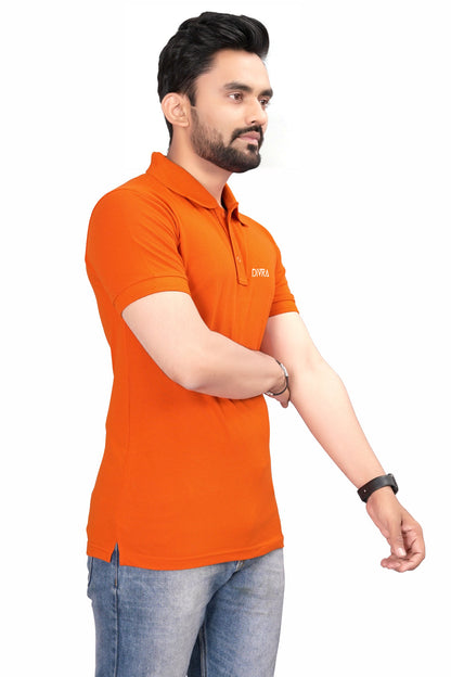 Buy Cotton Polo T-shirt for Men Orange online