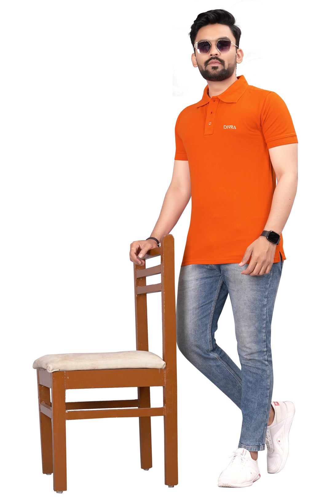 Buy Cotton Polo T-shirt for Men Orange online