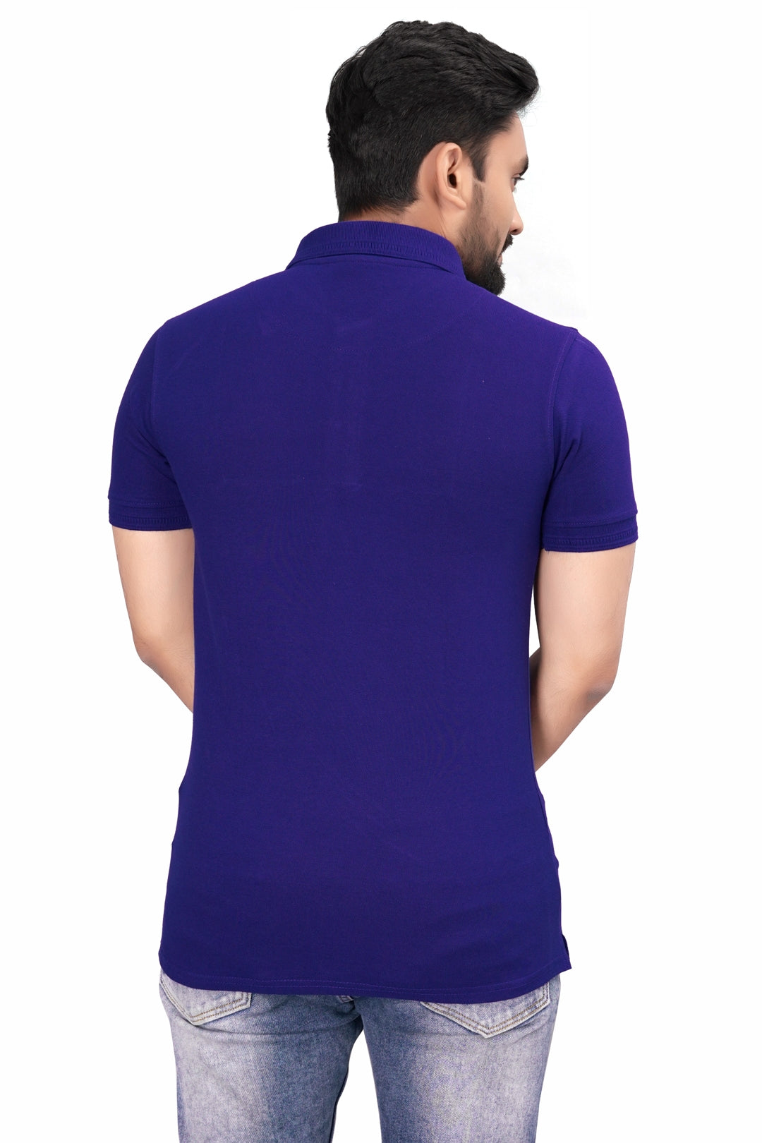 Buy Cotton Polo T-shirt for Men Royal Blue online