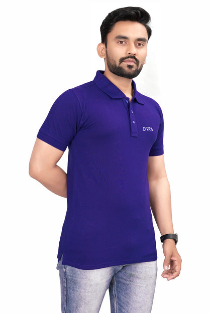 Buy Cotton Polo T-shirt for Men Royal Blue online