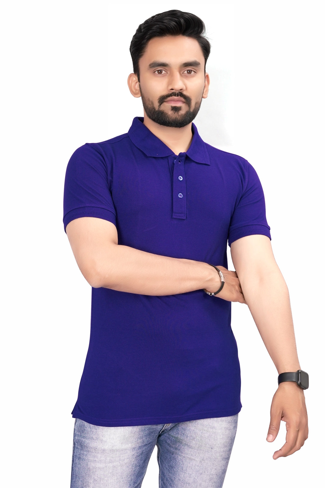 Buy Cotton Polo T-shirt for Men Royal Blue online