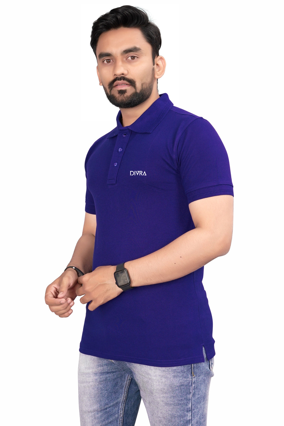 Buy Cotton Polo T-shirt for Men Royal Blue online