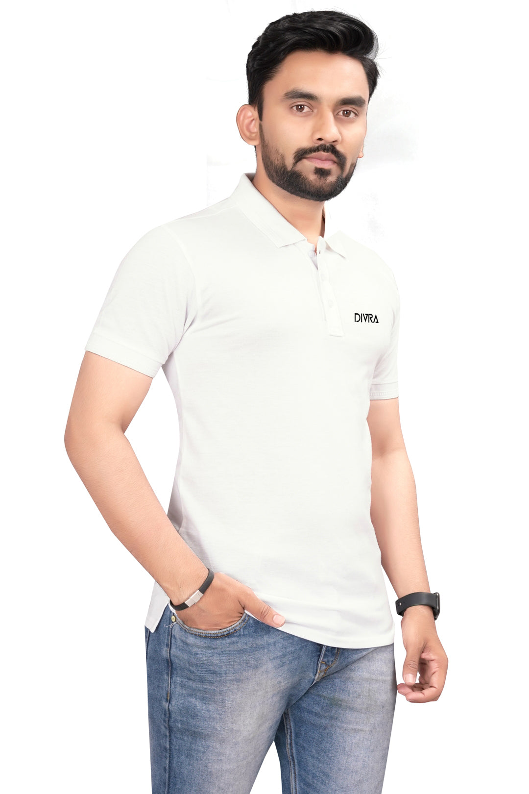 Buy Cotton Polo T-shirt for Men White online