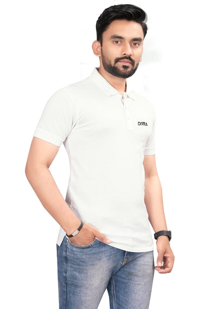Buy Cotton Polo T-shirt for Men White online