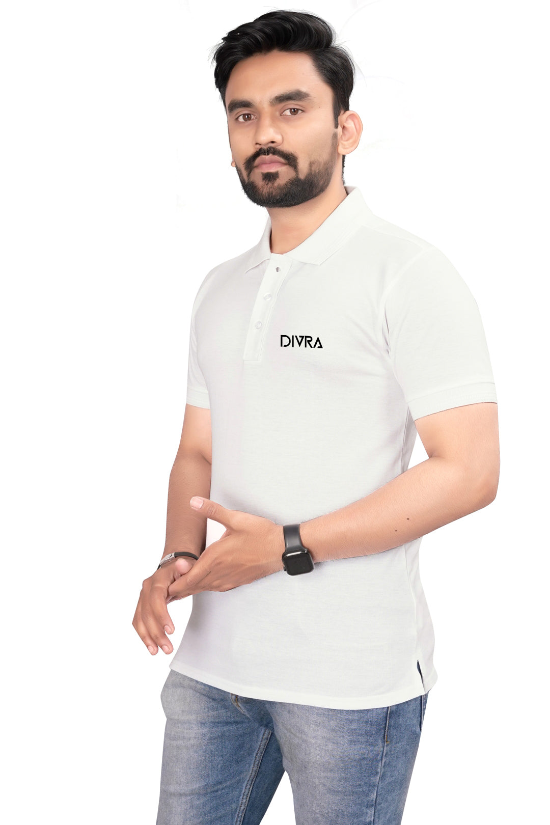 Buy Cotton Polo T-shirt for Men White online
