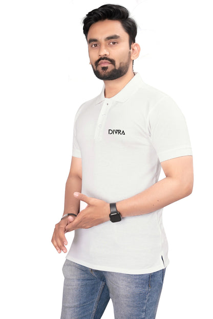 Buy Cotton Polo T-shirt for Men White online